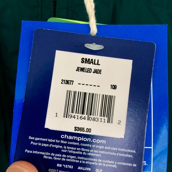 Champion Green Hooded Winter Puffer Coat Men's Small New $365 - Picture 10 of 12